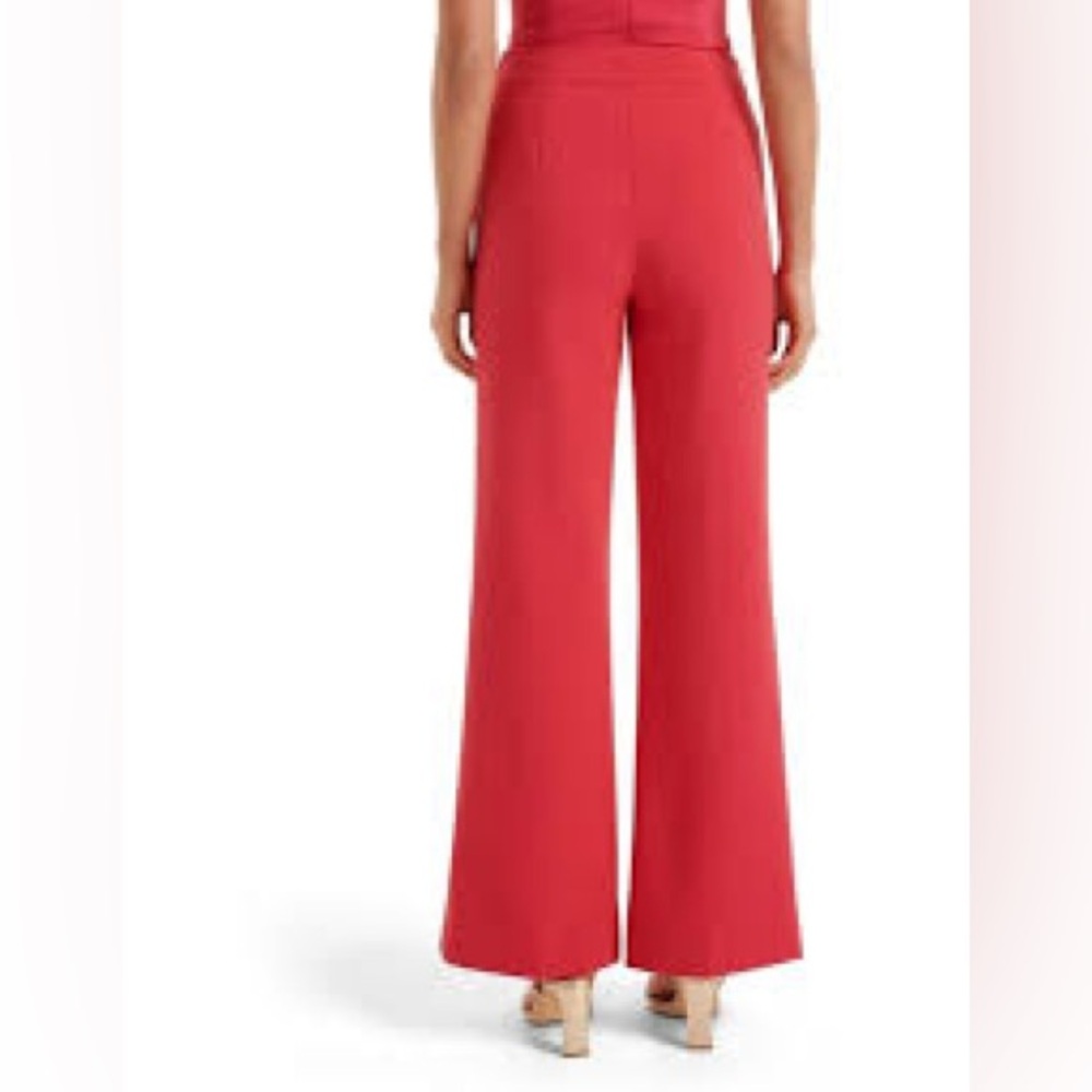 Megan Button Wide Leg Pant In Raspberry Pink - Picture 5 of 6